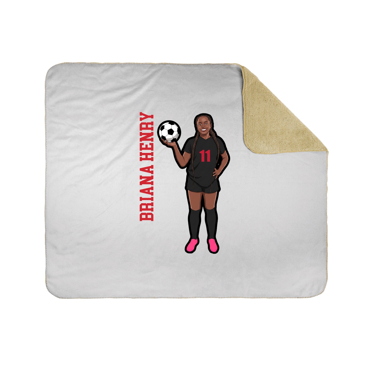 Throw Blanket — Name Vertical in White