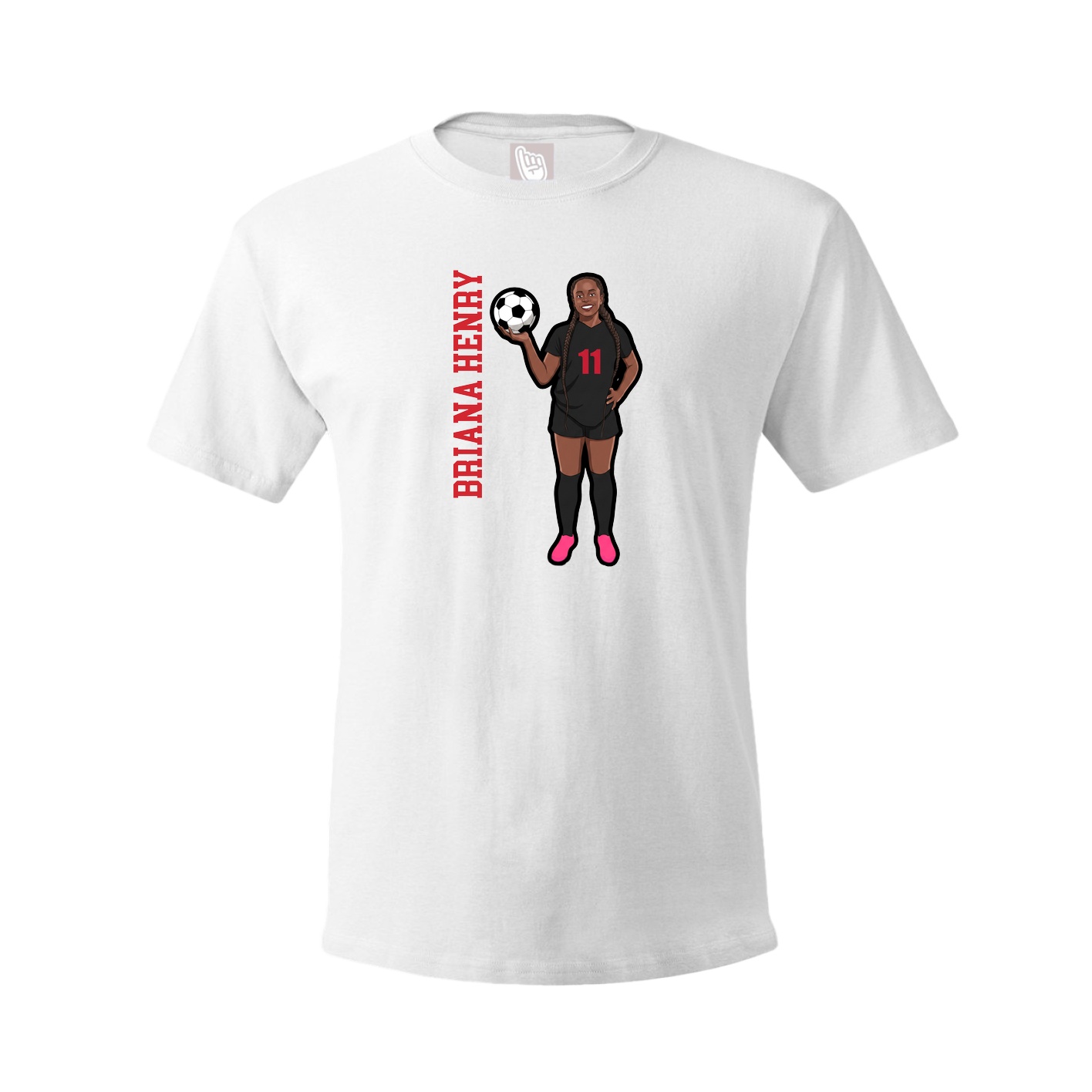 Youth Tee — Name Vertical in White