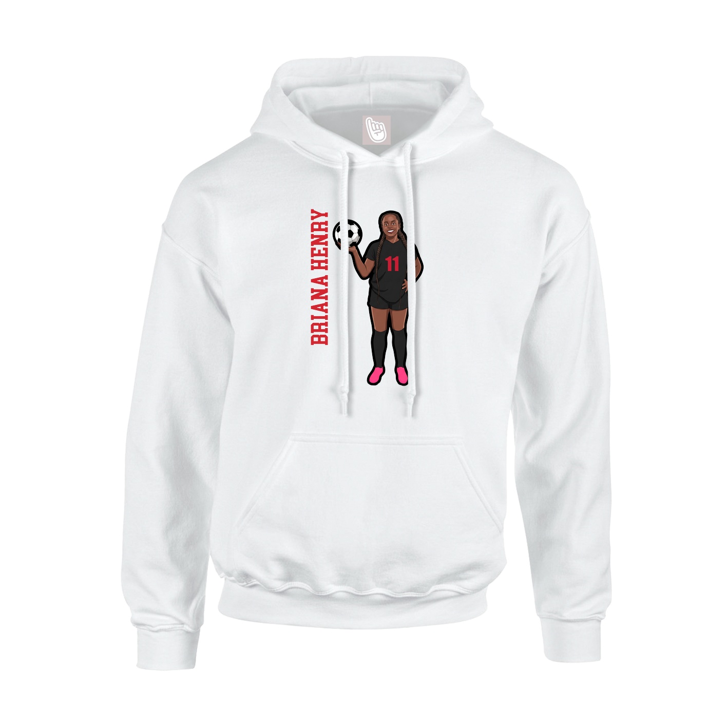 Youth Hoodie — Name Vertical in White