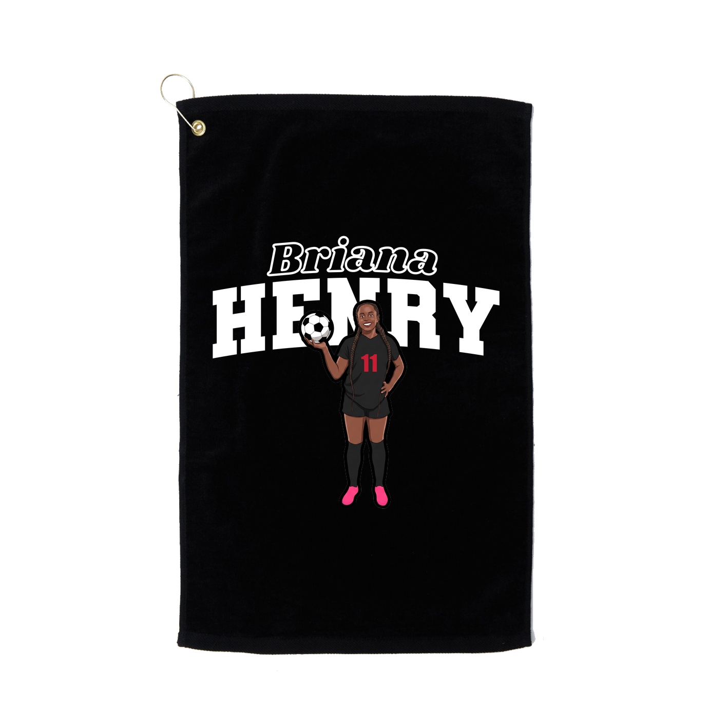 Golf Towel — Name Arch in Black