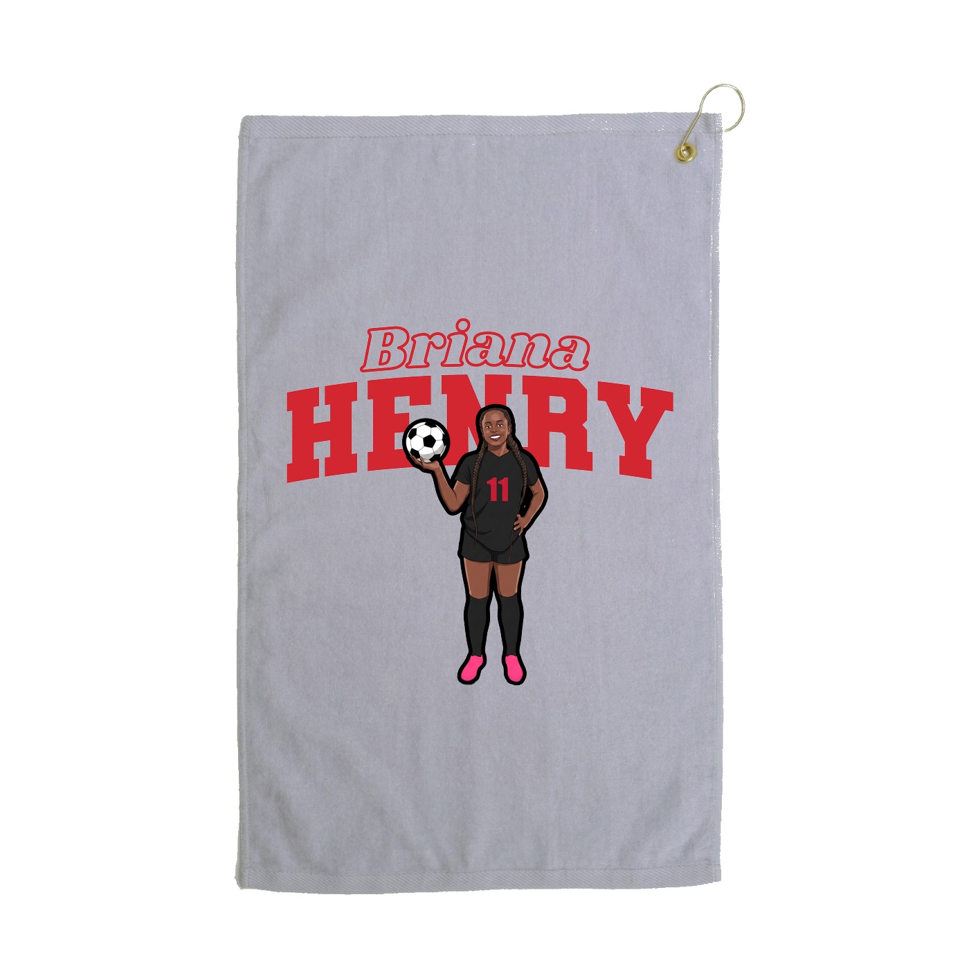 Golf Towel — Name Arch in Grey