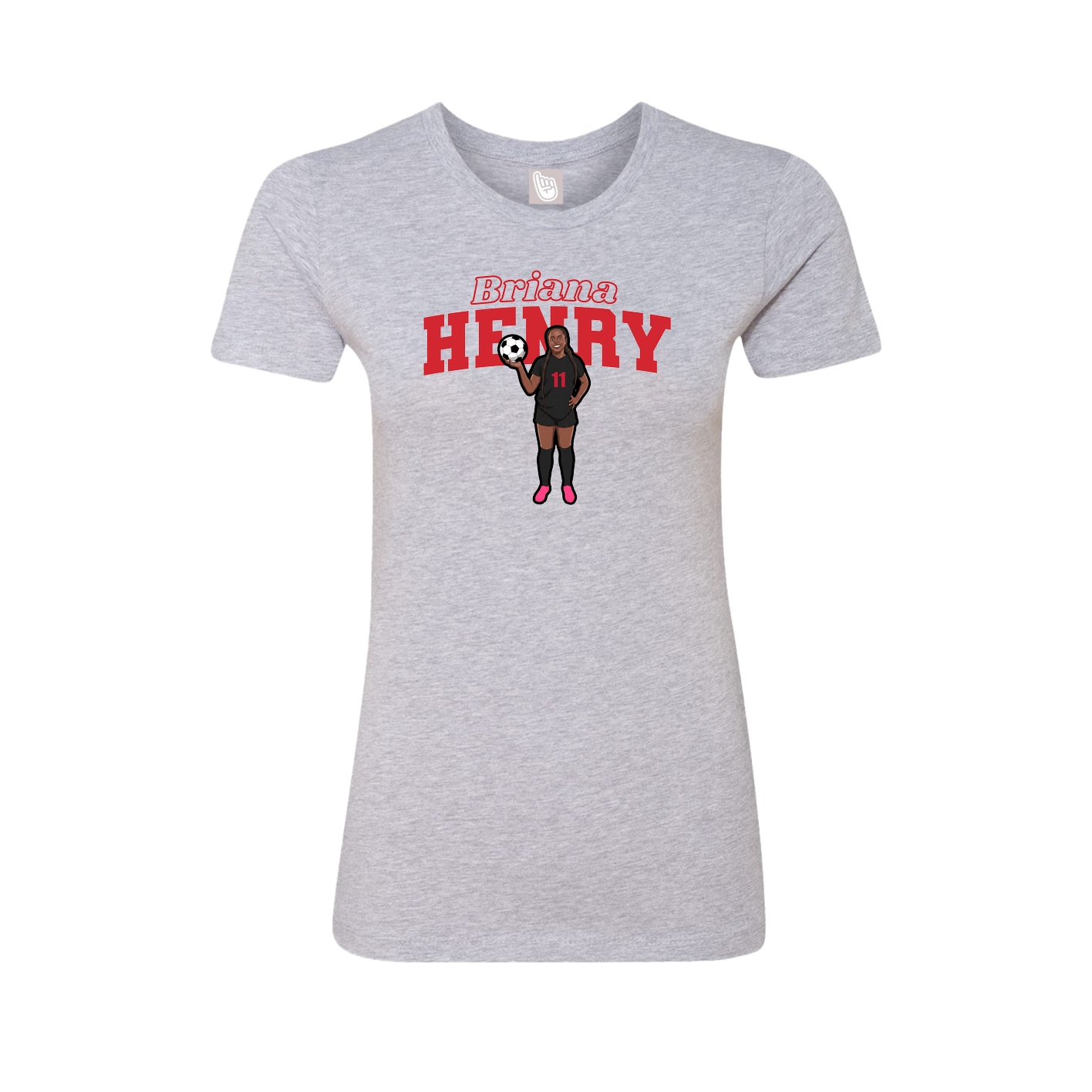 Fitted Women's Tee — Name Arch in Grey