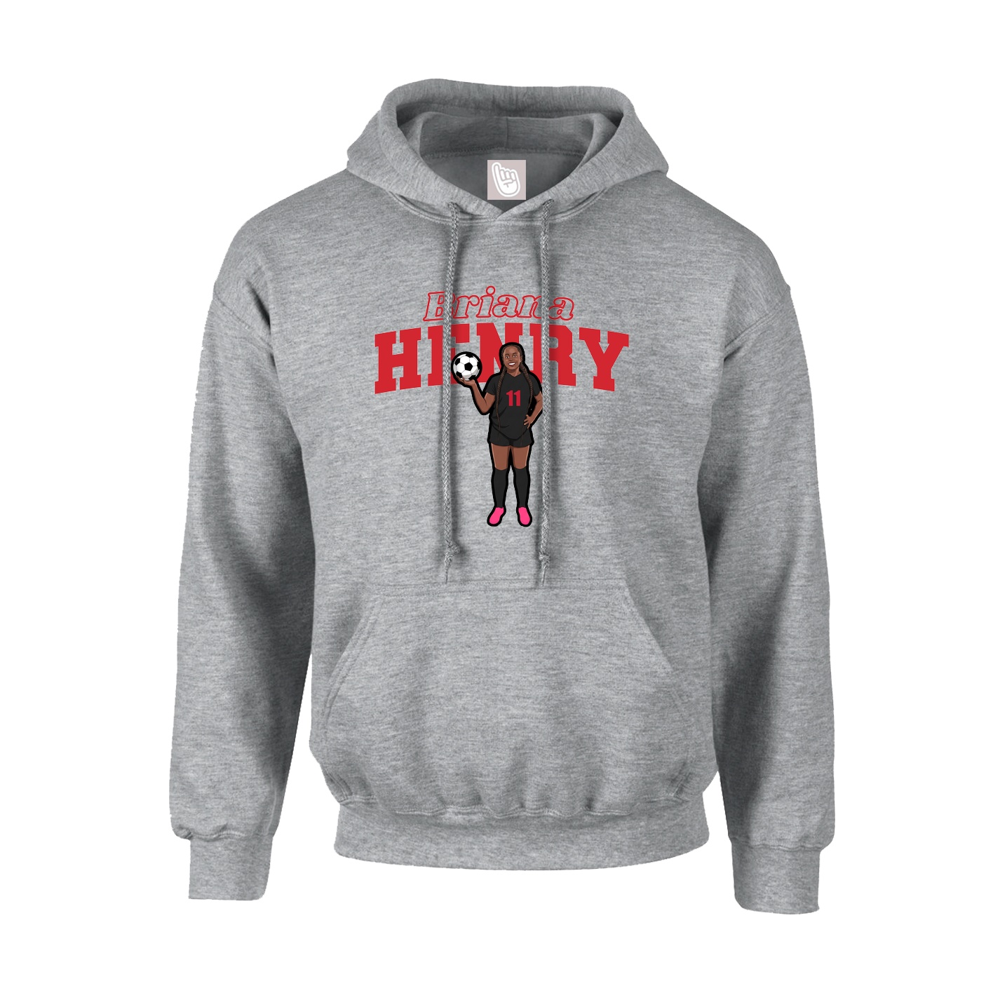 Hoodie — Name Arch in Grey