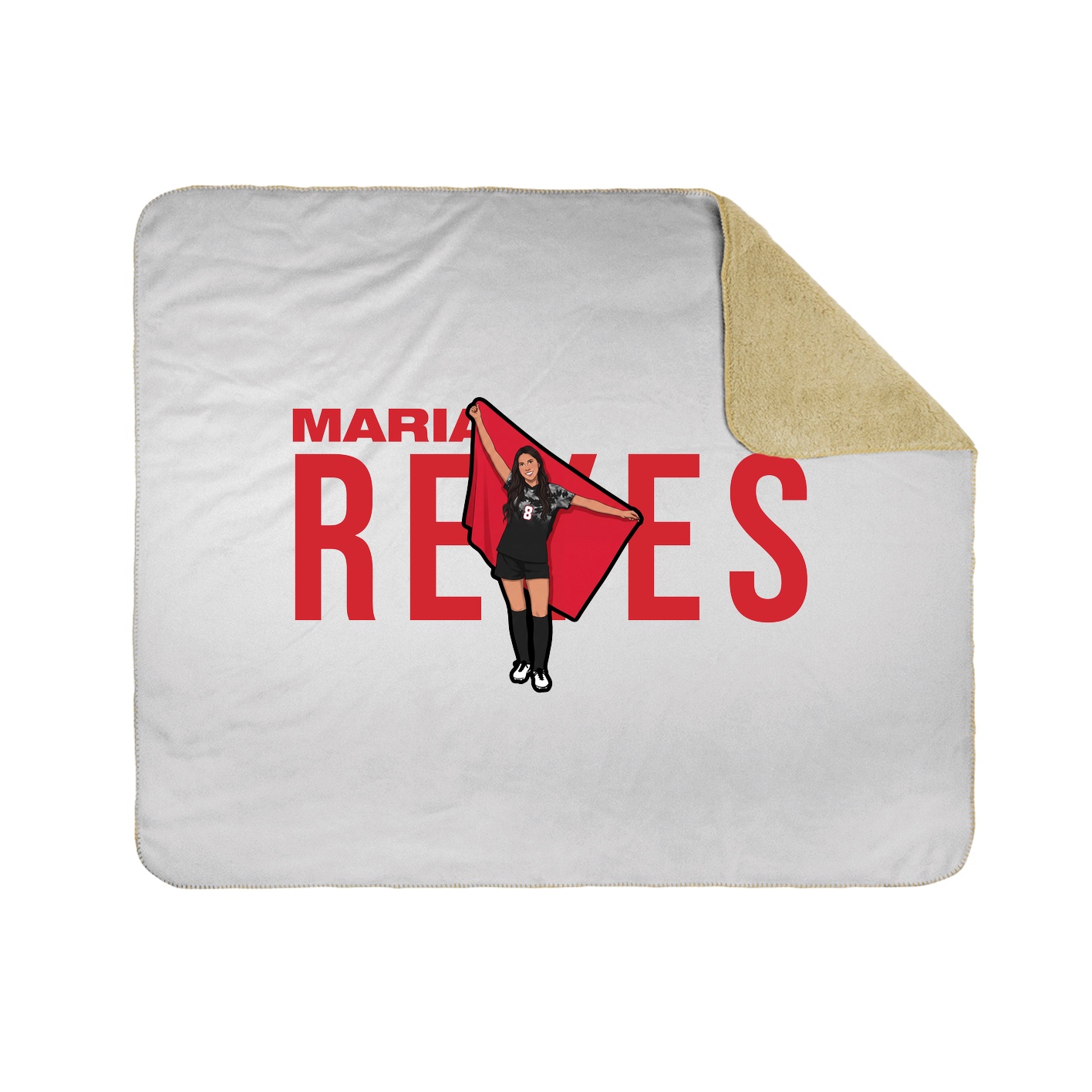 Throw Blanket — Player Name in White