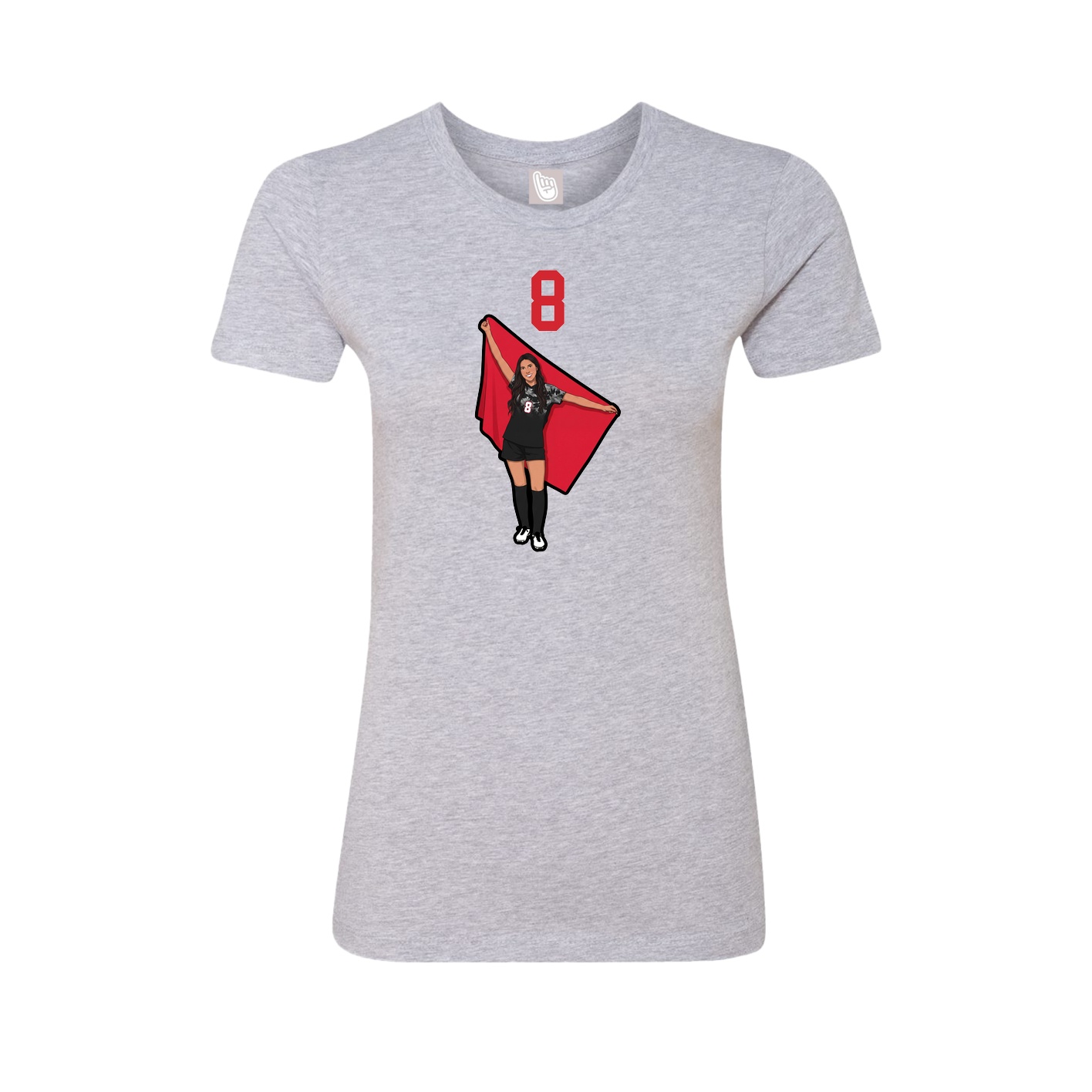 Fitted Women's Tee — Number Top in Grey