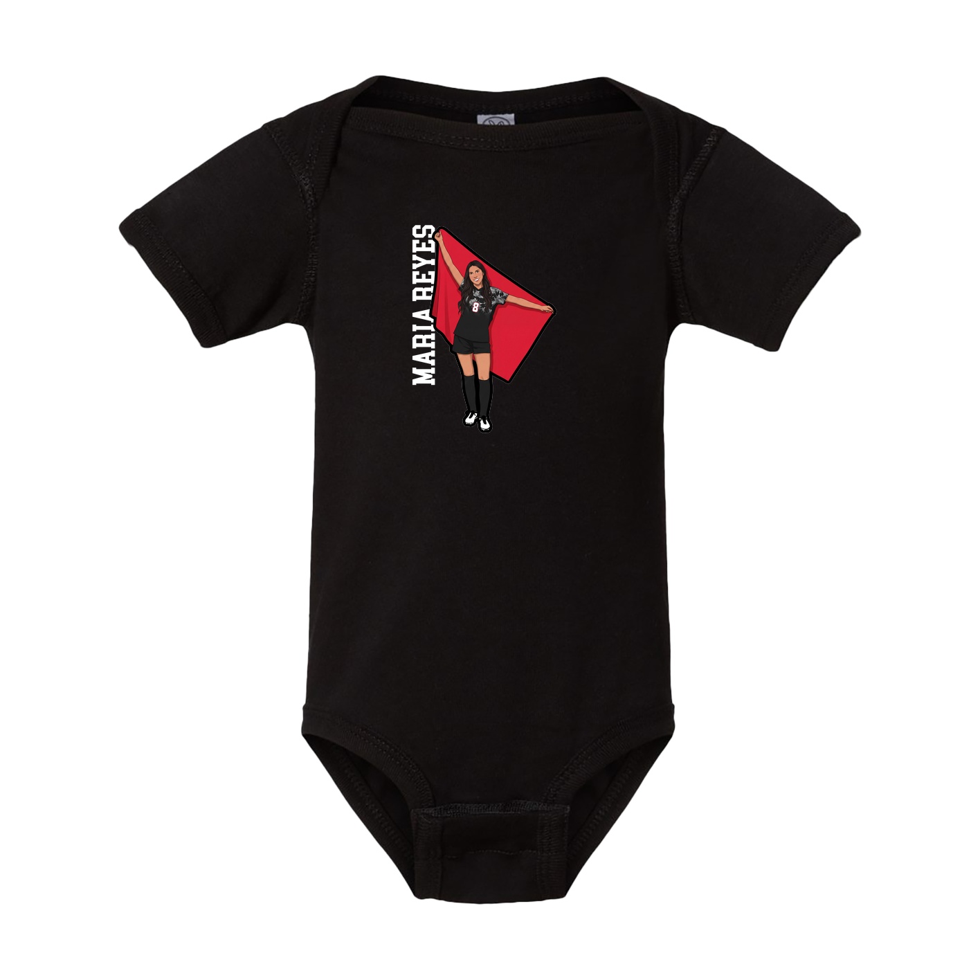 Baby Onesie — Name Vertical in Black