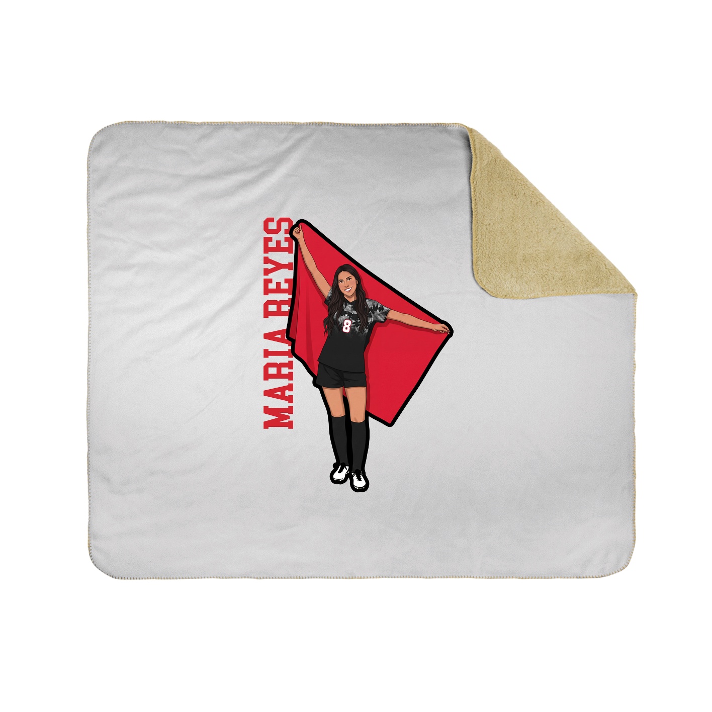 Throw Blanket — Name Vertical in White