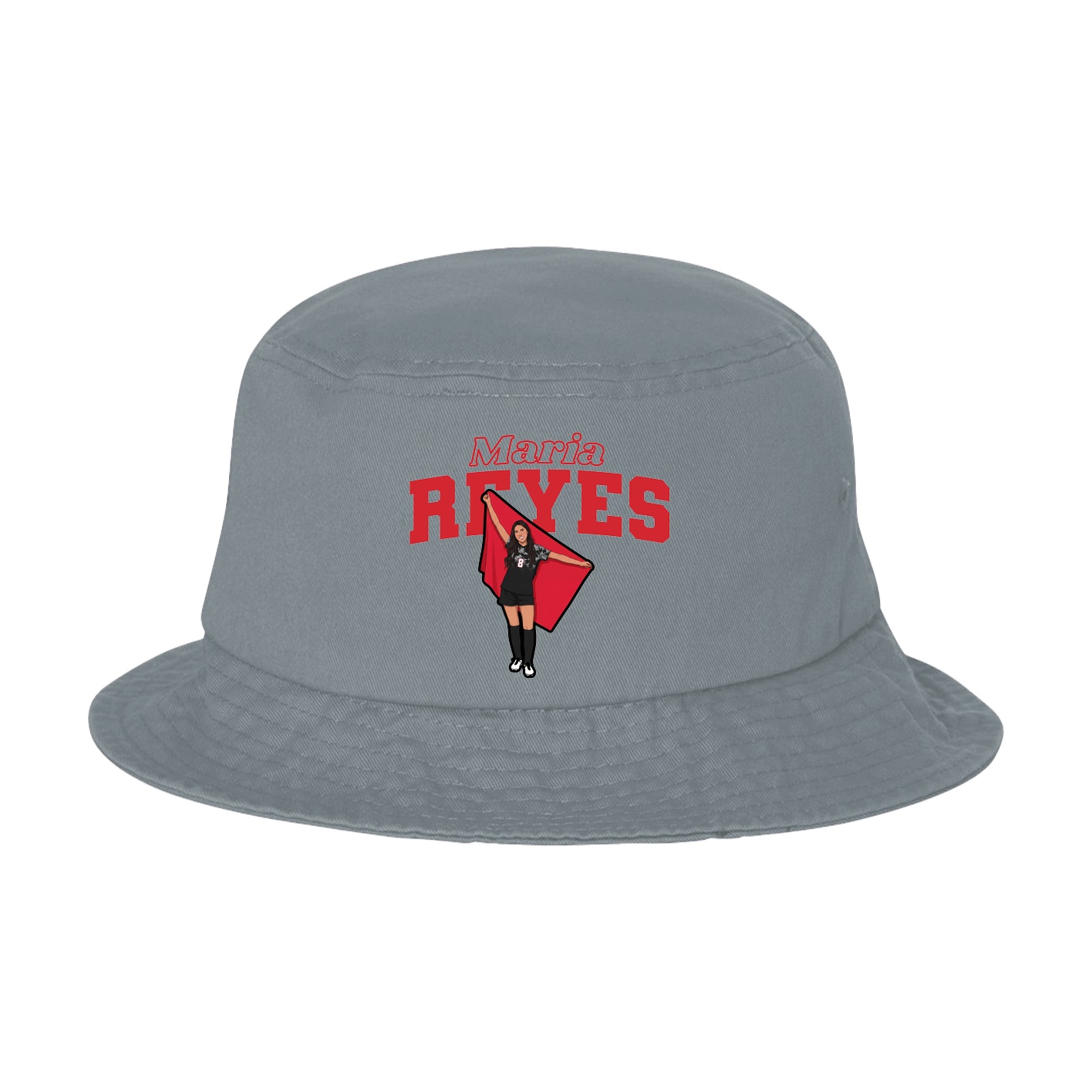 Bucket Cap — Name Arch in Grey