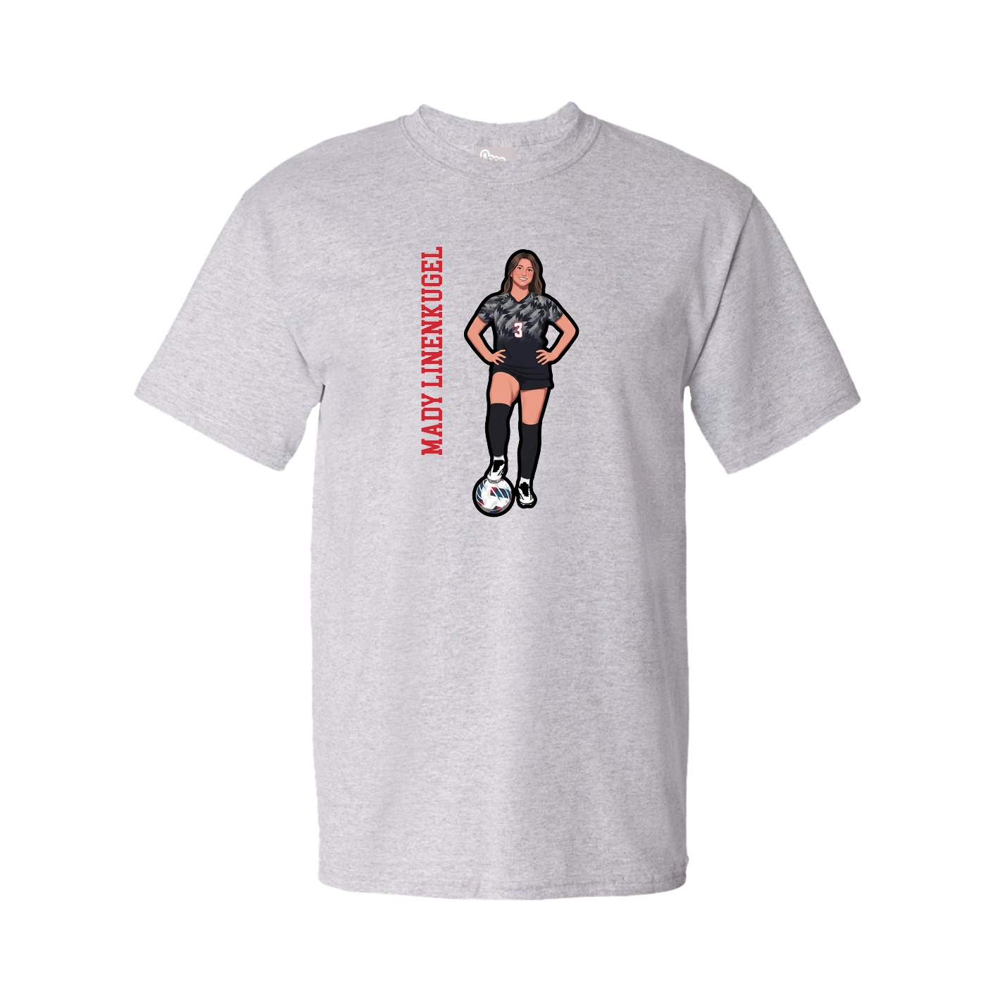 Youth Tee — Name Vertical in Grey