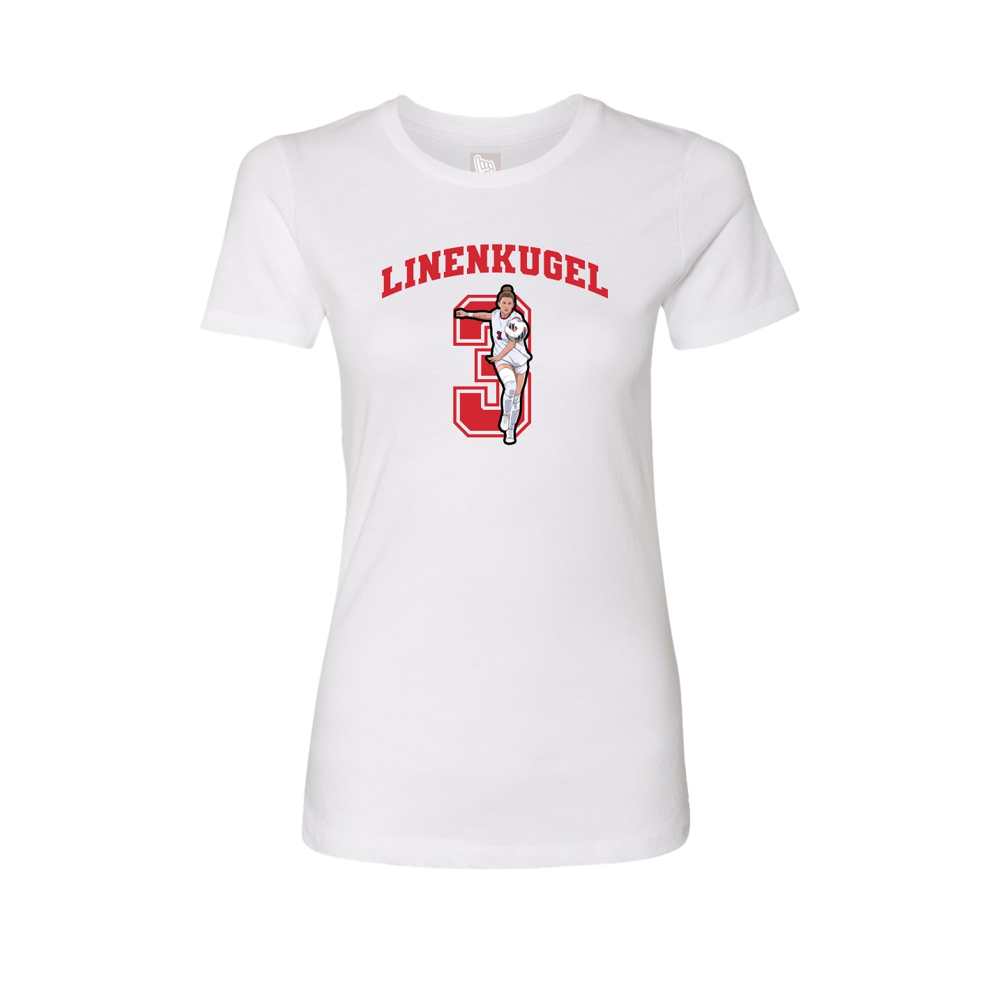 Fitted Women's Tee — Number in White
