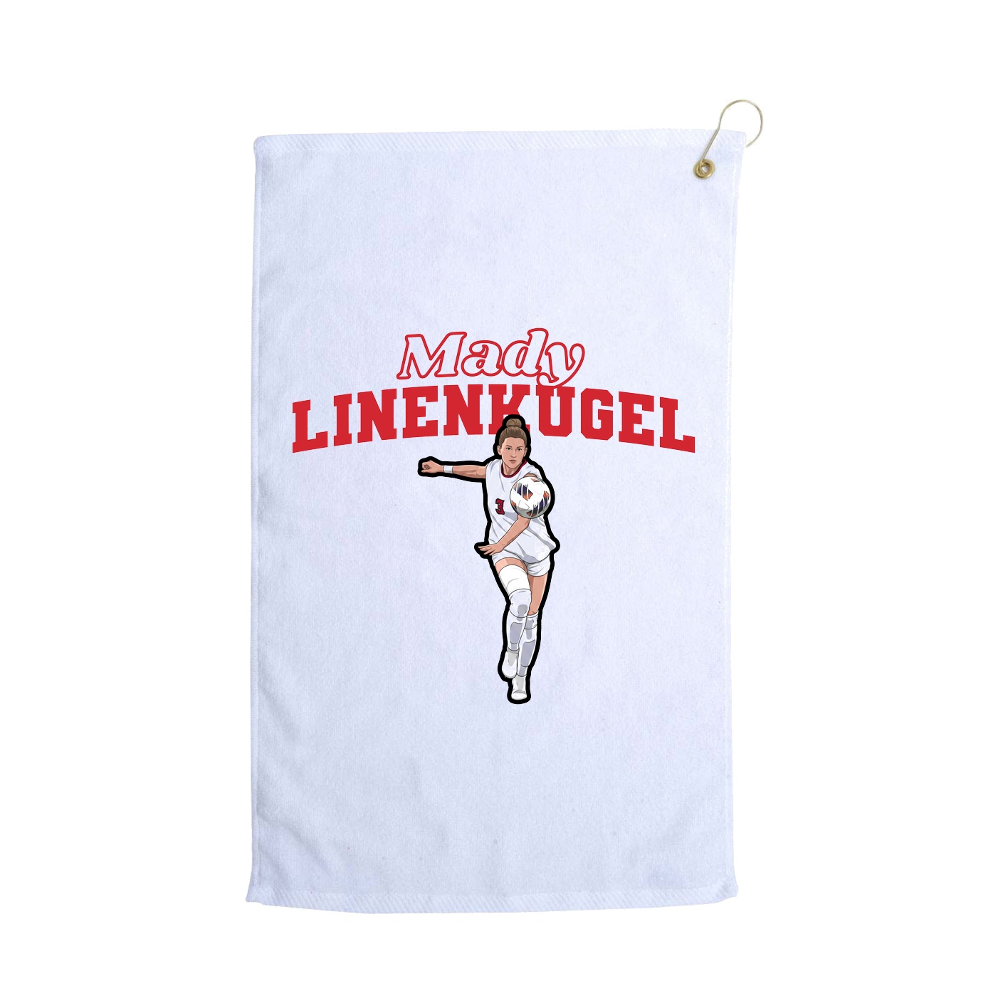Golf Towel — Name Arch in White