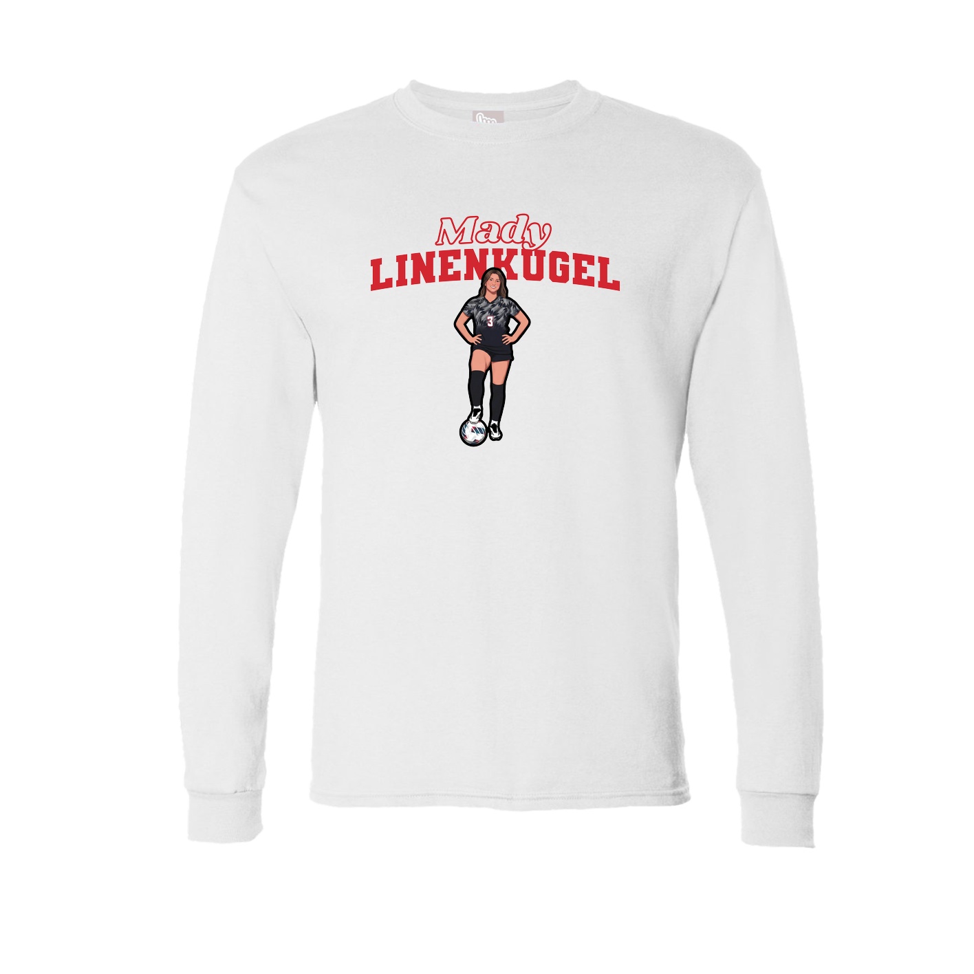 Long Sleeve Tee — Name Arch in White