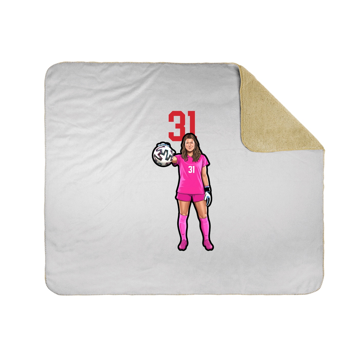 Throw Blanket — Number Top in White