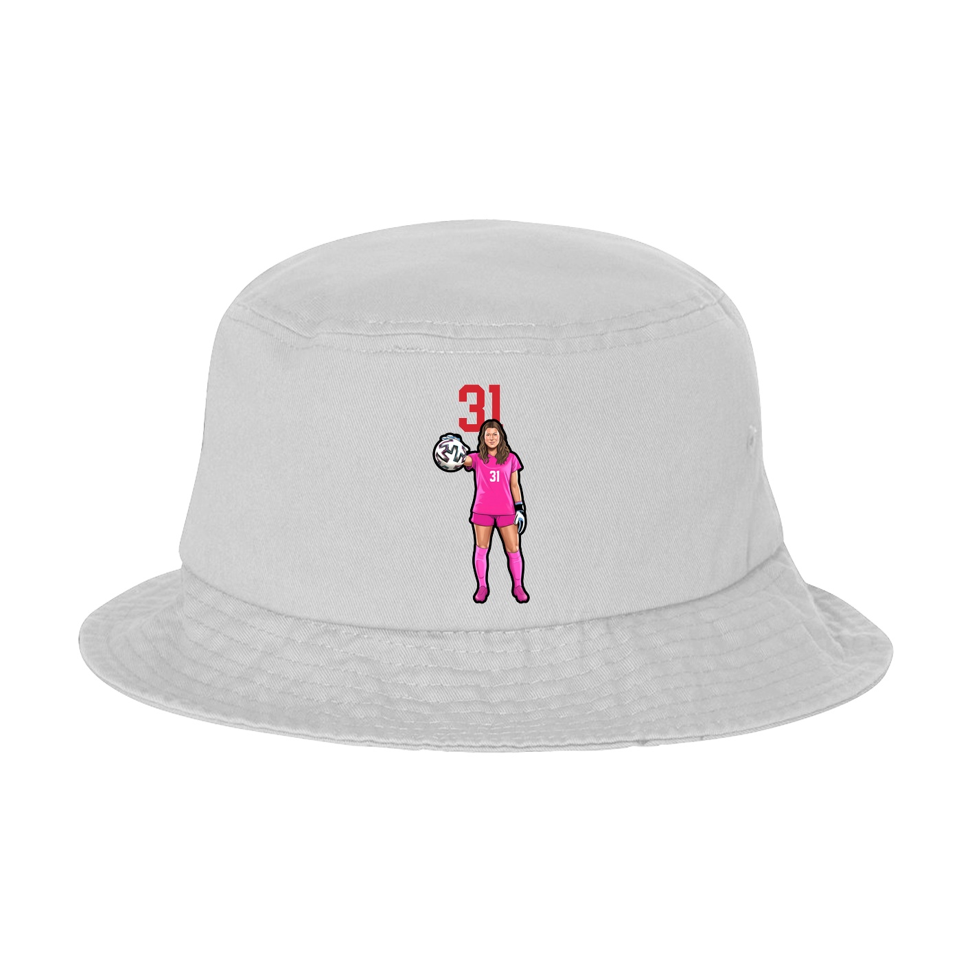 Bucket Cap — Number Top in White