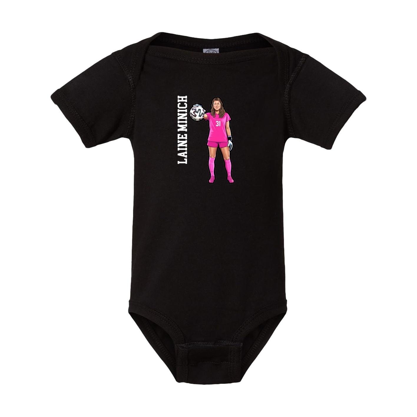 Baby Onesie — Name Vertical in Black