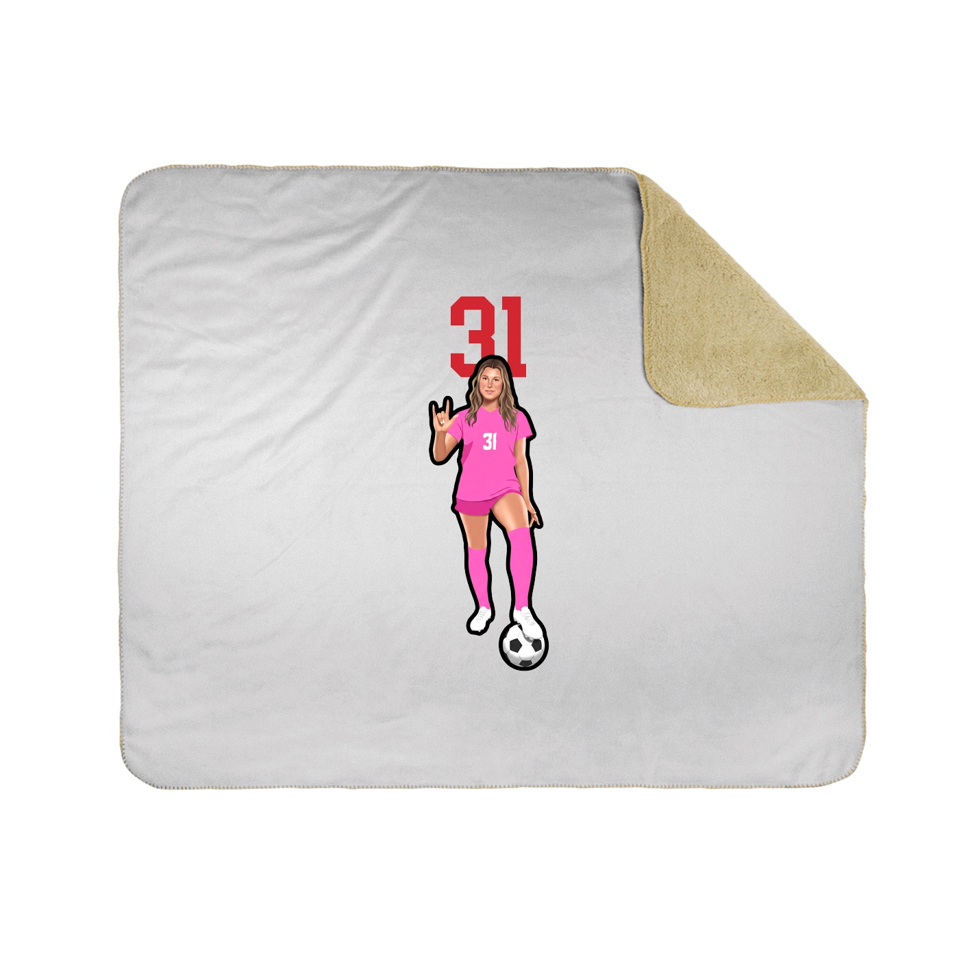 Throw Blanket — Number Top in White