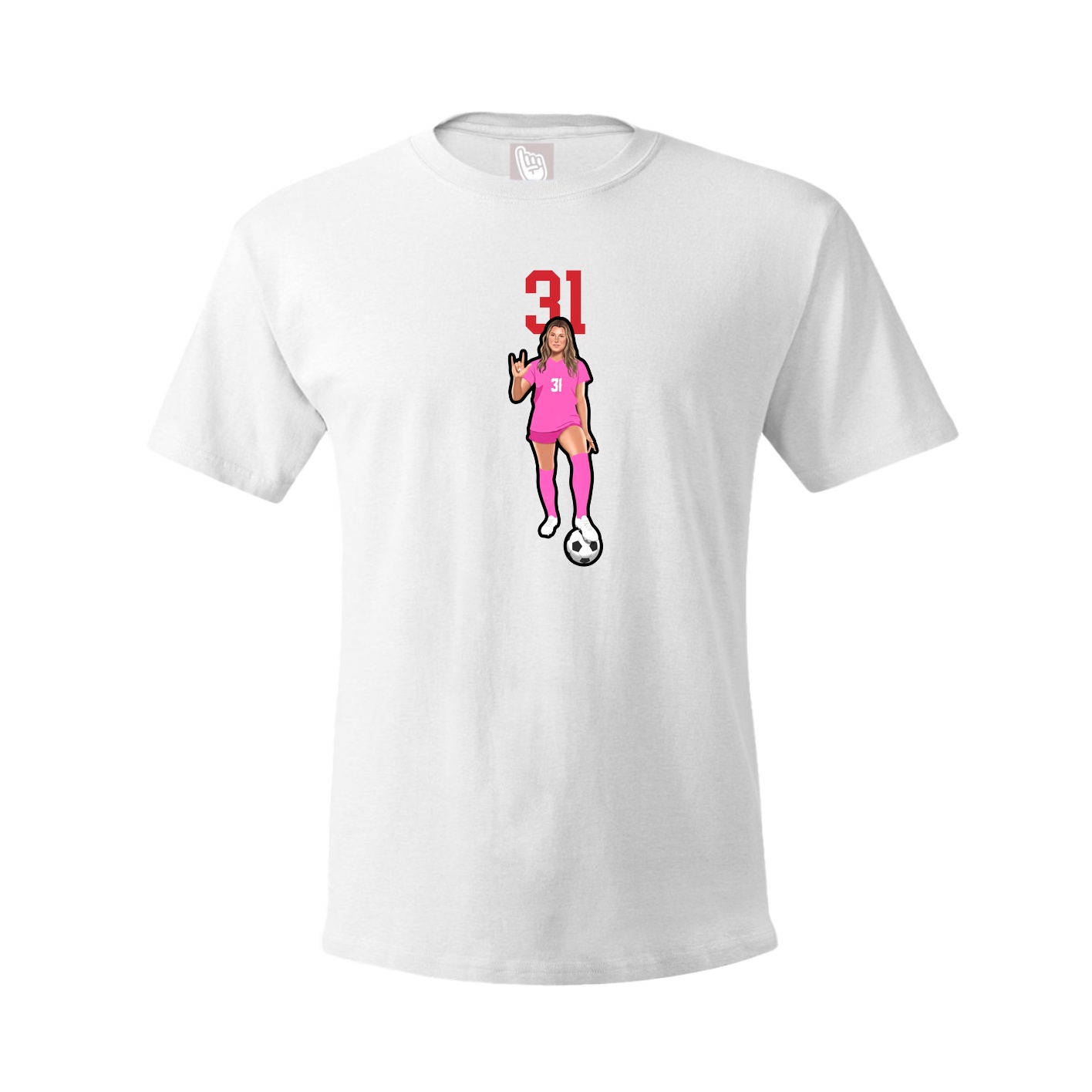 Youth Tee — Number Top in White