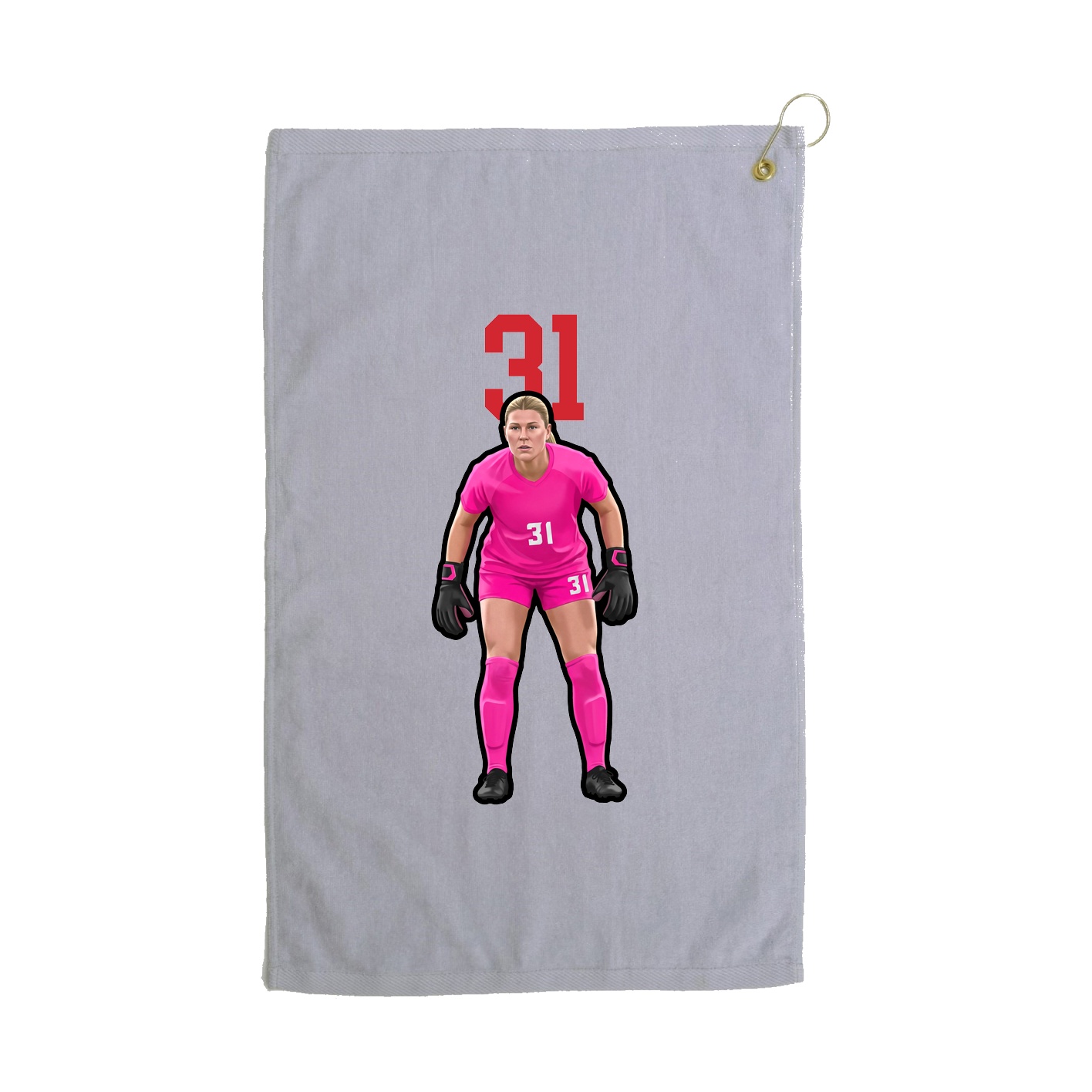 Golf Towel — Number Top in Grey