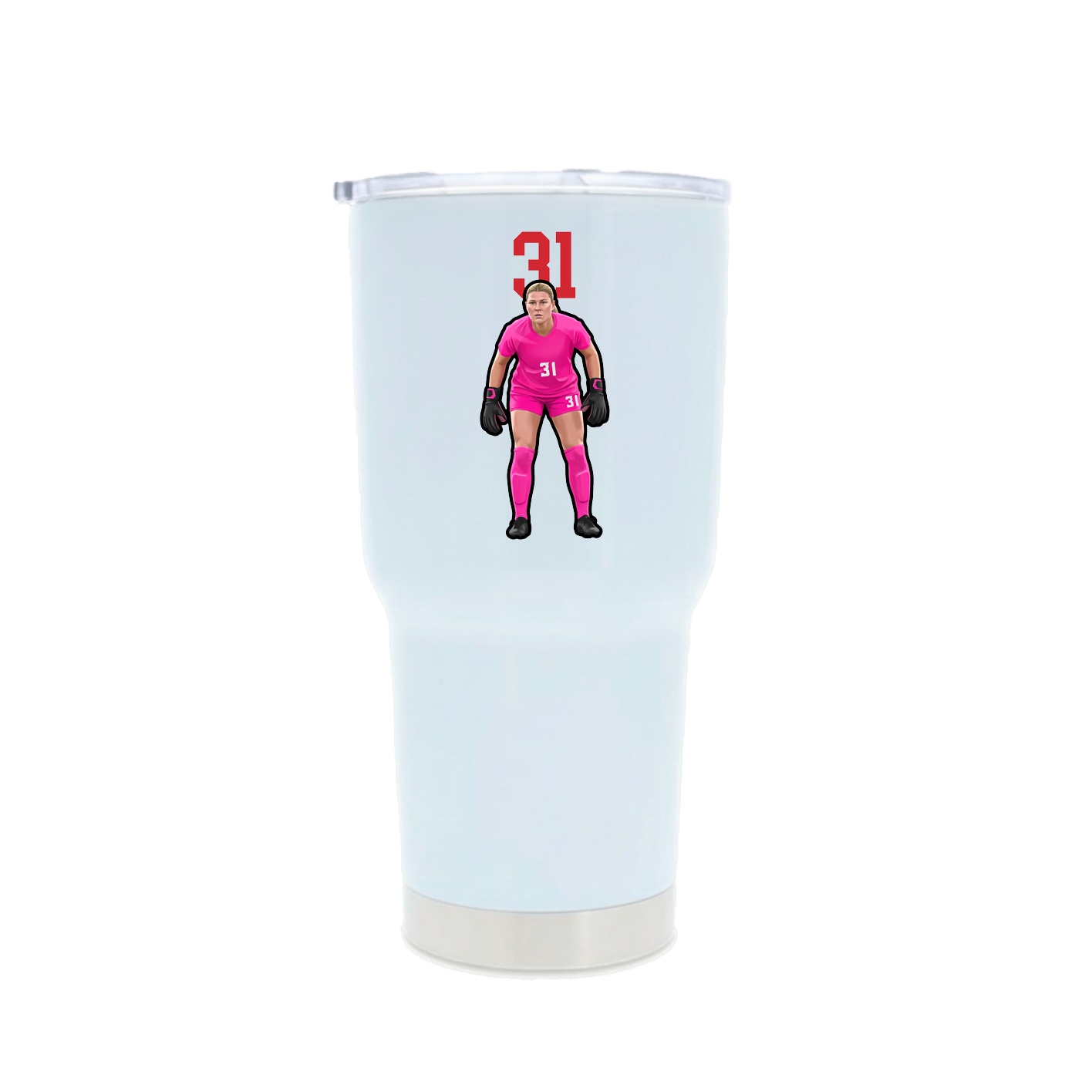 30oz Stainless Steel Tumbler — Number Top in White