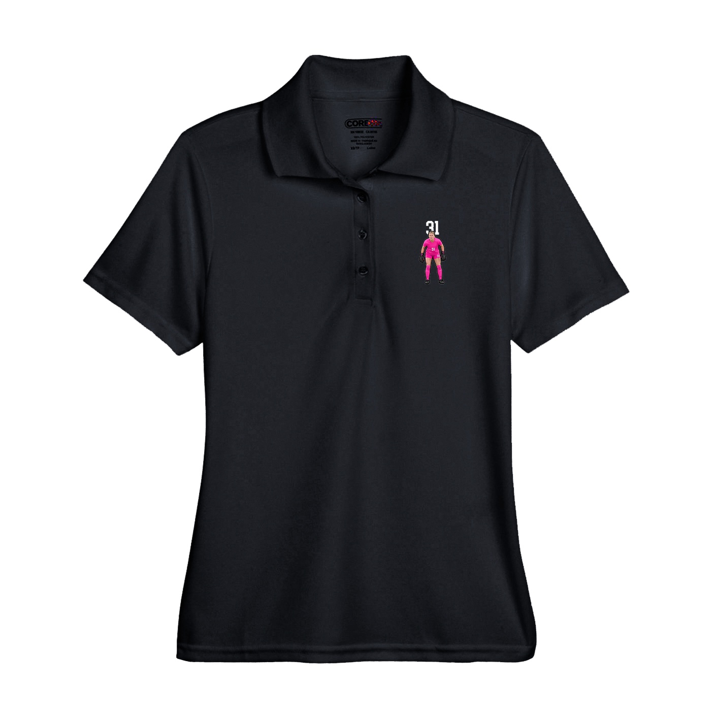 Performance Polo — Number Top in Black