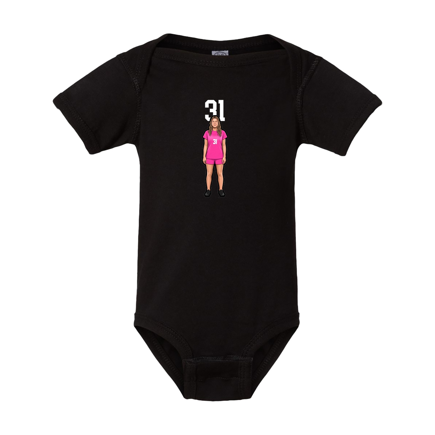 Baby Onesie — Number Top in Black