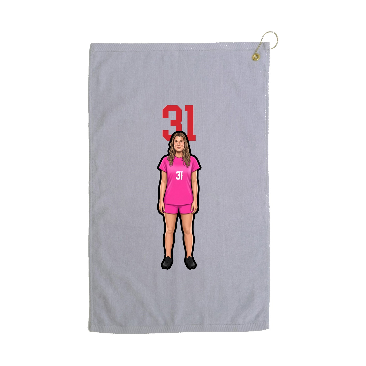 Golf Towel — Number Top in Grey