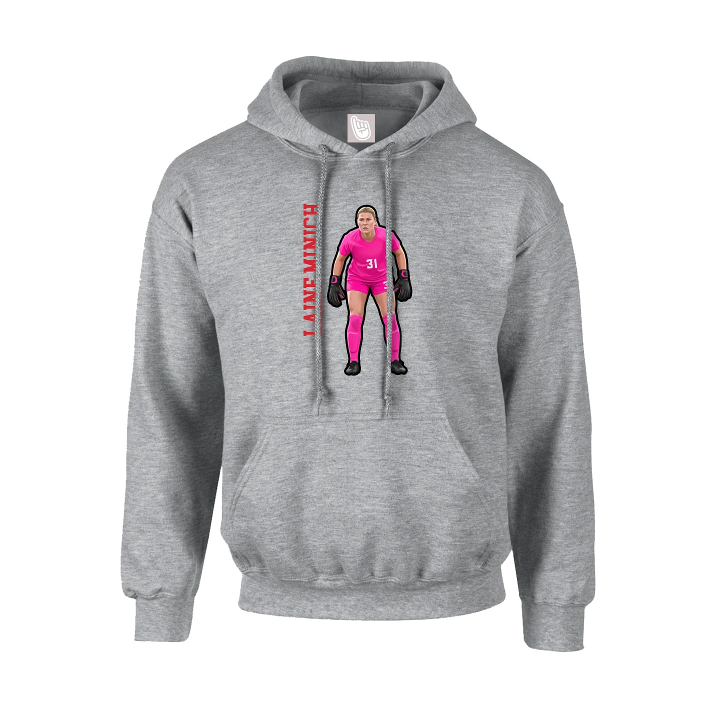 Youth Hoodie — Name Vertical in Grey