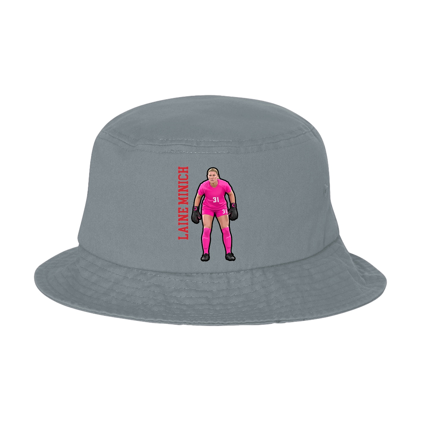 Bucket Cap — Name Vertical in Grey