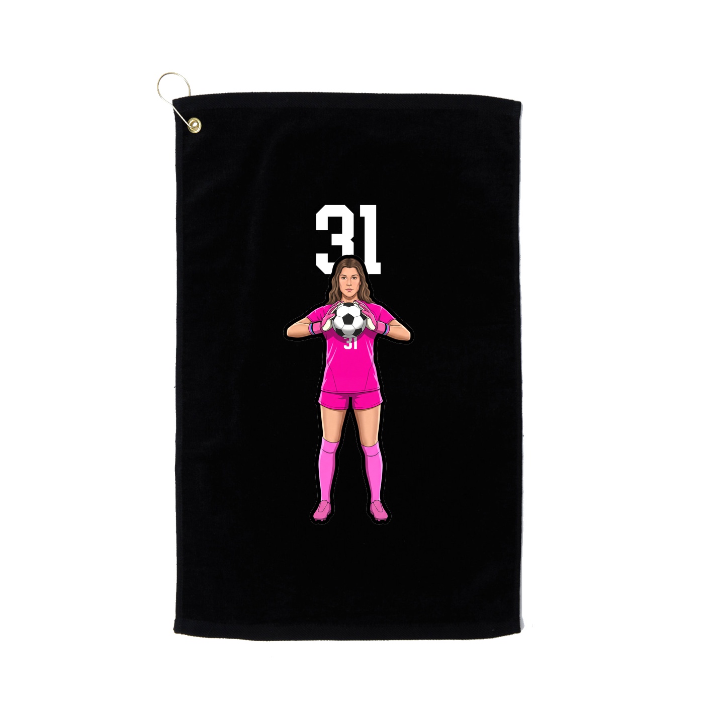 Golf Towel — Number Top in Black