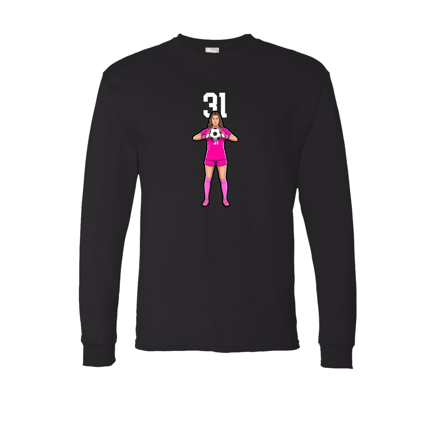 Long Sleeve Tee — Number Top in Black