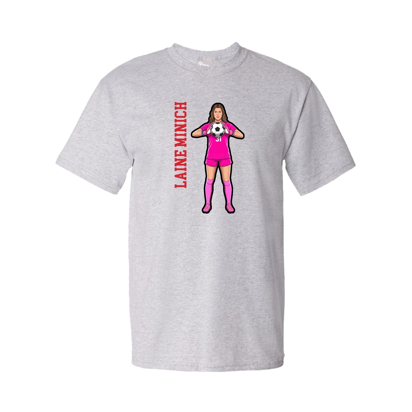 Youth Tee — Name Vertical in Grey