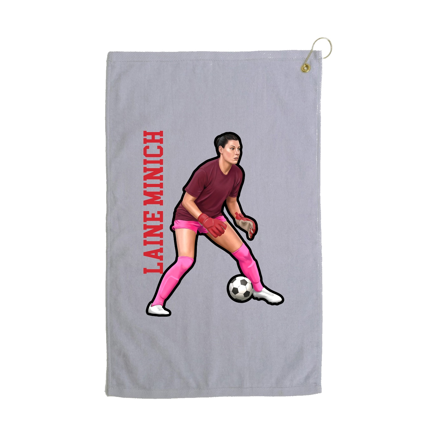 Golf Towel — Name Vertical in Grey