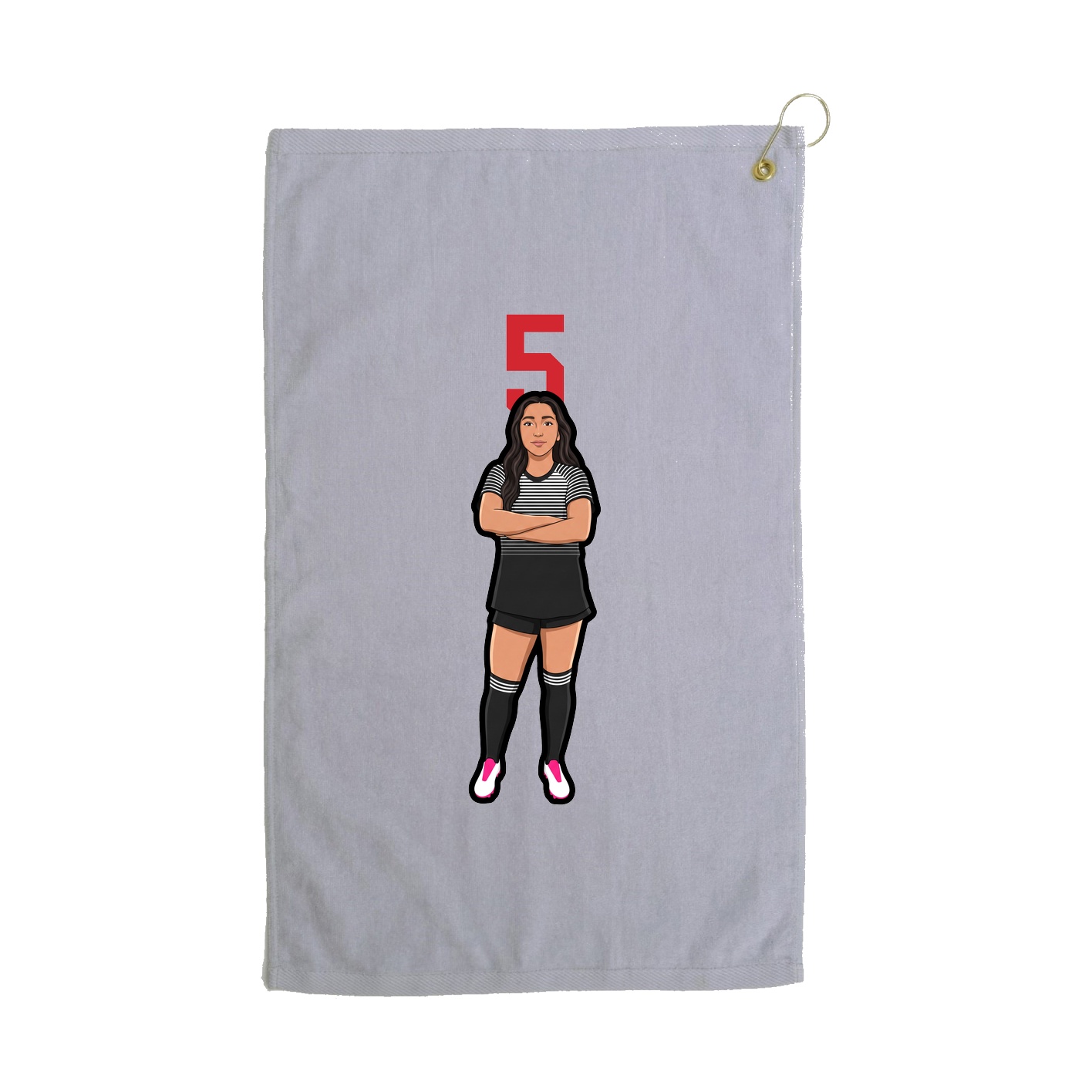 Golf Towel — Number Top in Grey