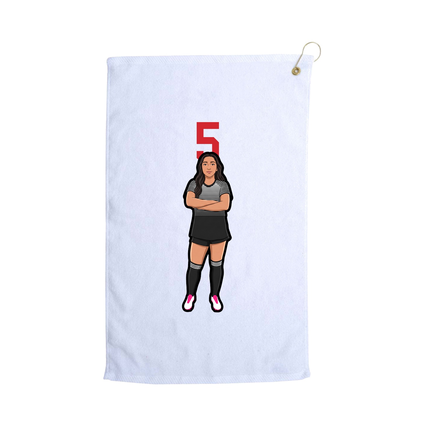 Golf Towel — Number Top in White