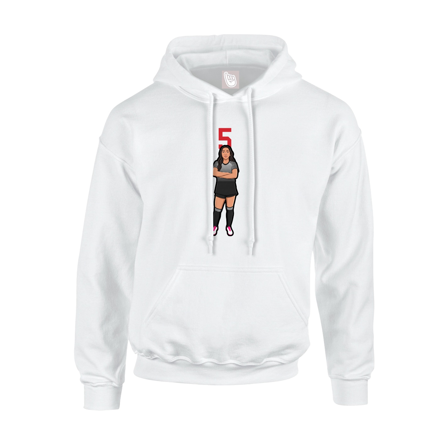 Youth Hoodie — Number Top in White