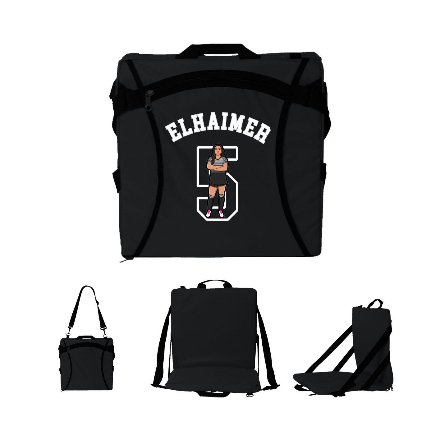 Folding Stadium Seat — Shirsey Arch in Black