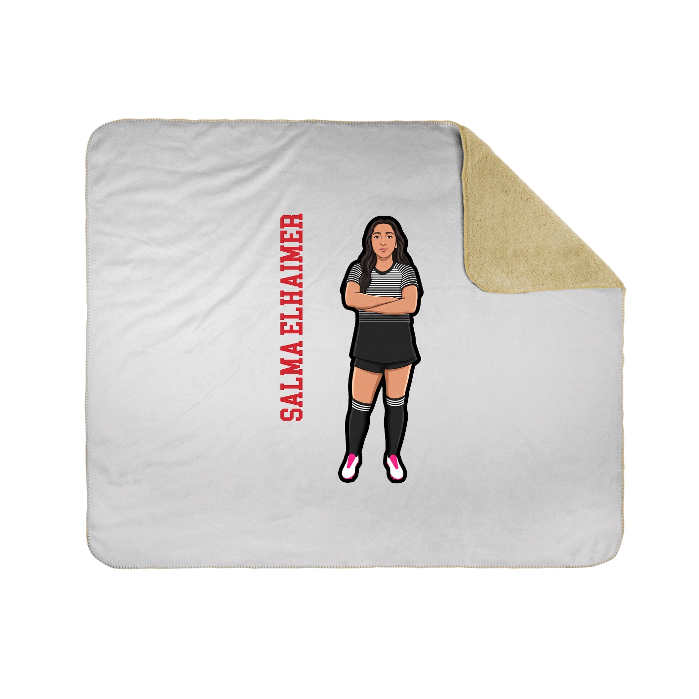 Throw Blanket — Name Vertical in White
