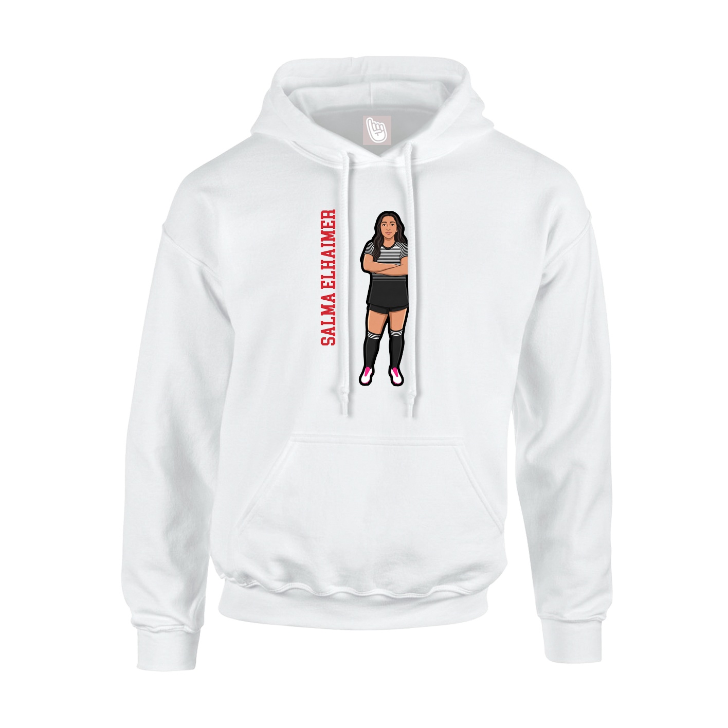 Hoodie — Name Vertical in White