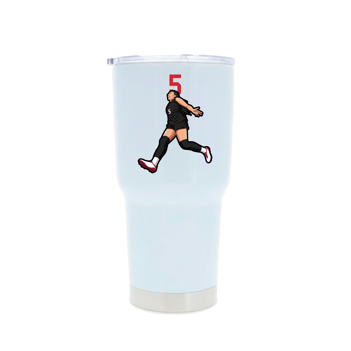 30oz Stainless Steel Tumbler — Number Top in White