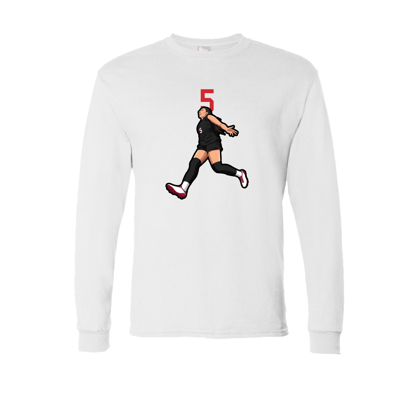 Long Sleeve Tee — Number Top in White