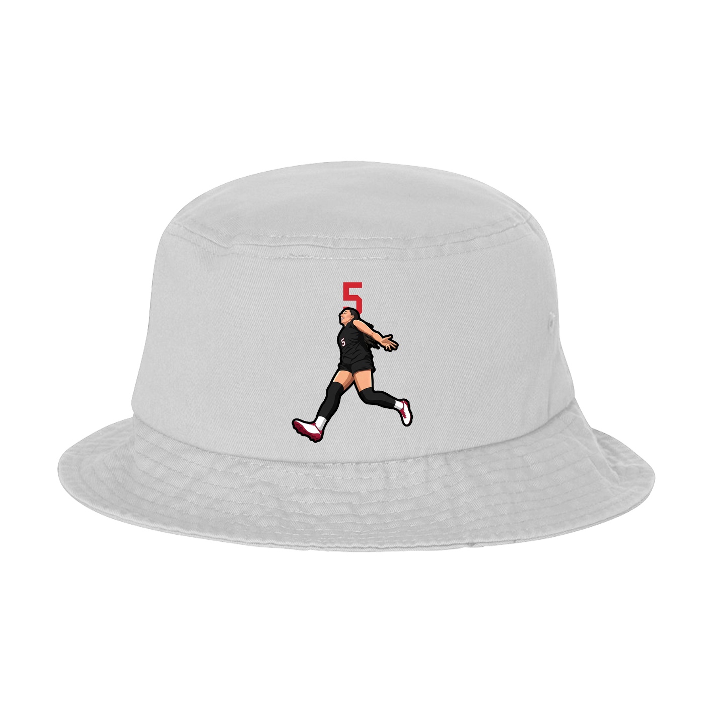 Bucket Cap — Number Top in White