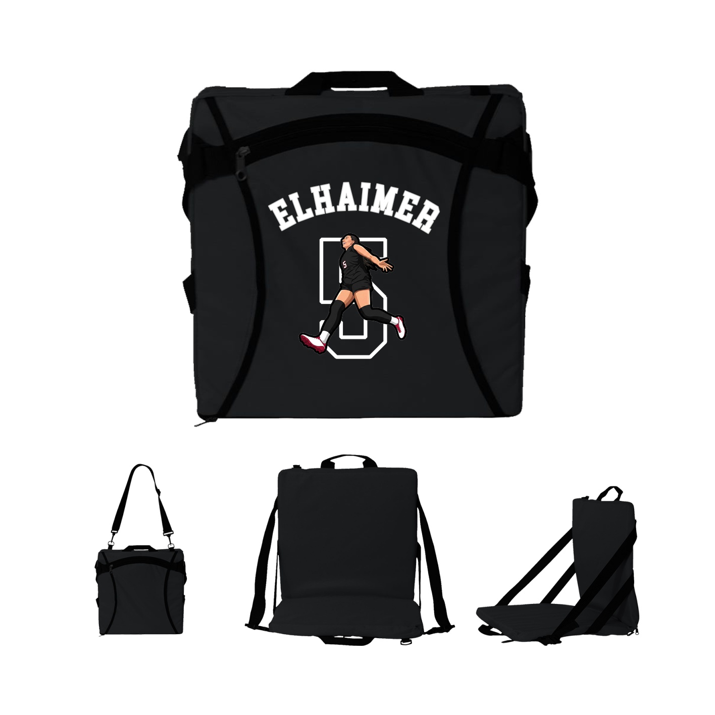Folding Stadium Seat — Shirsey Arch in Black