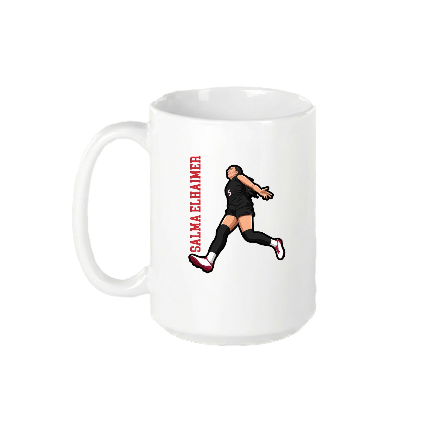 15oz Coffee Mug — Name Vertical in White