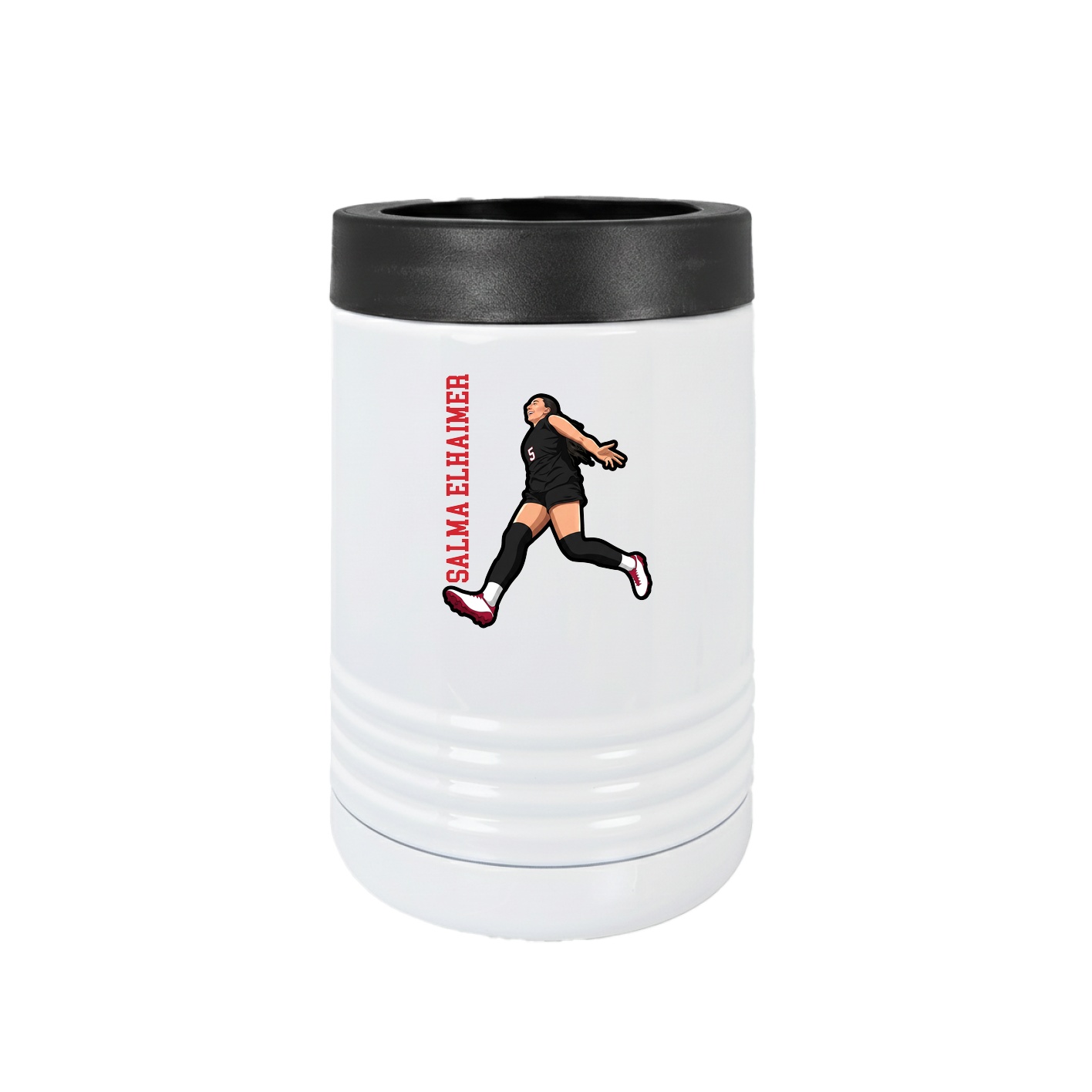 Beverage Holder — Name Vertical in White
