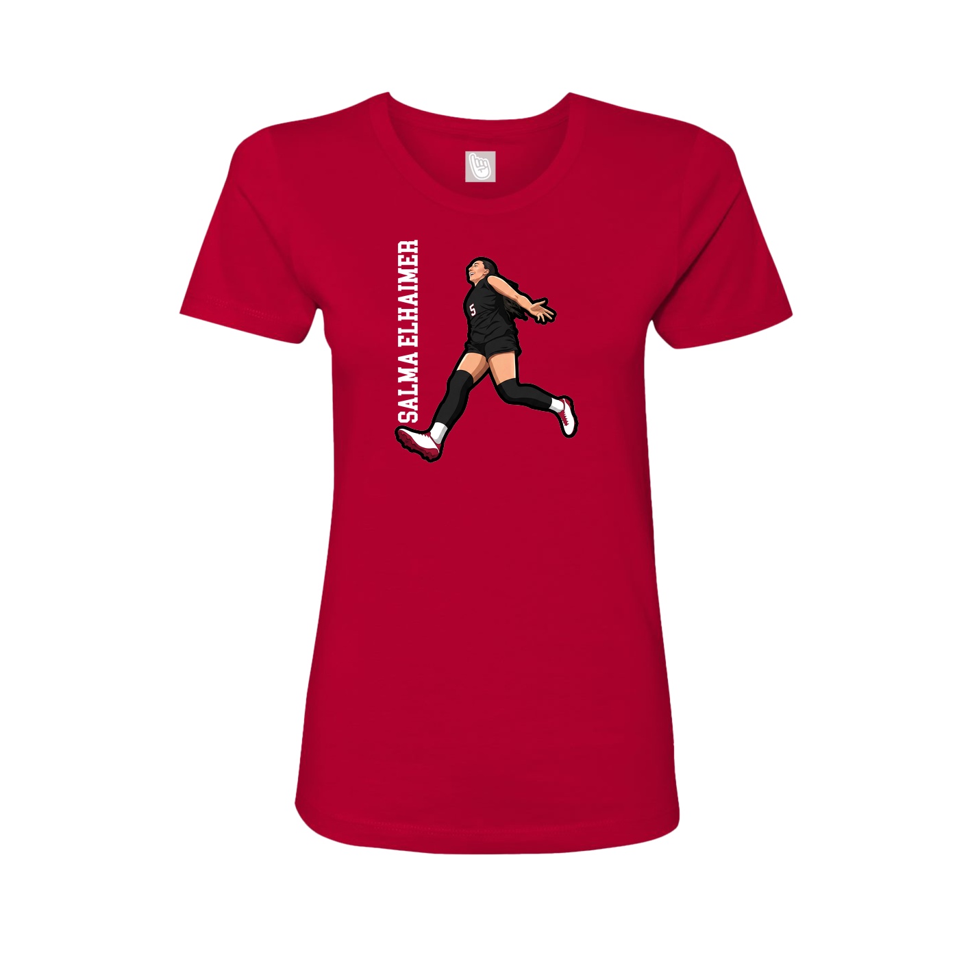 Womens Tee — Name Vertical in Red