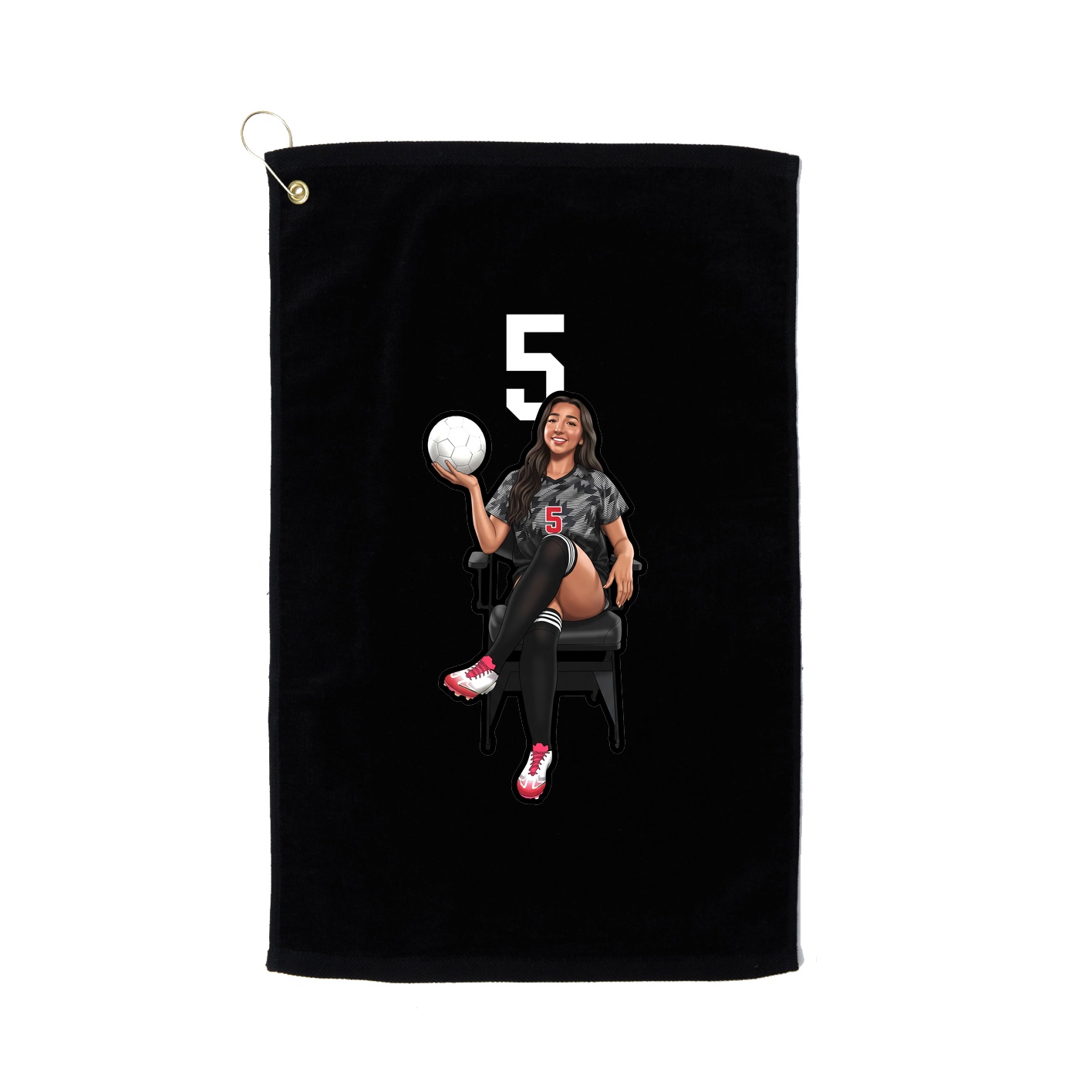 Golf Towel — Number Top in Black