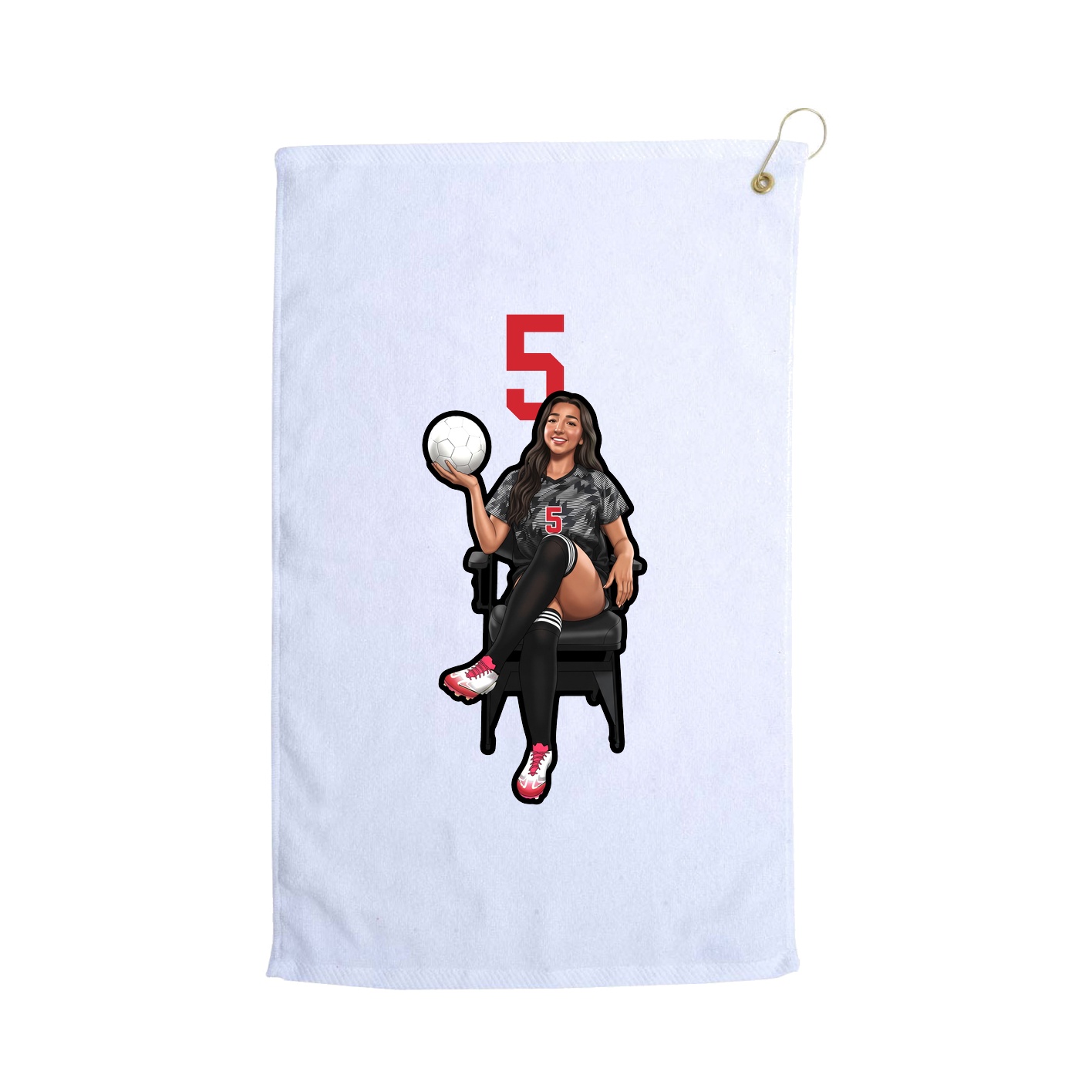 Golf Towel — Number Top in White