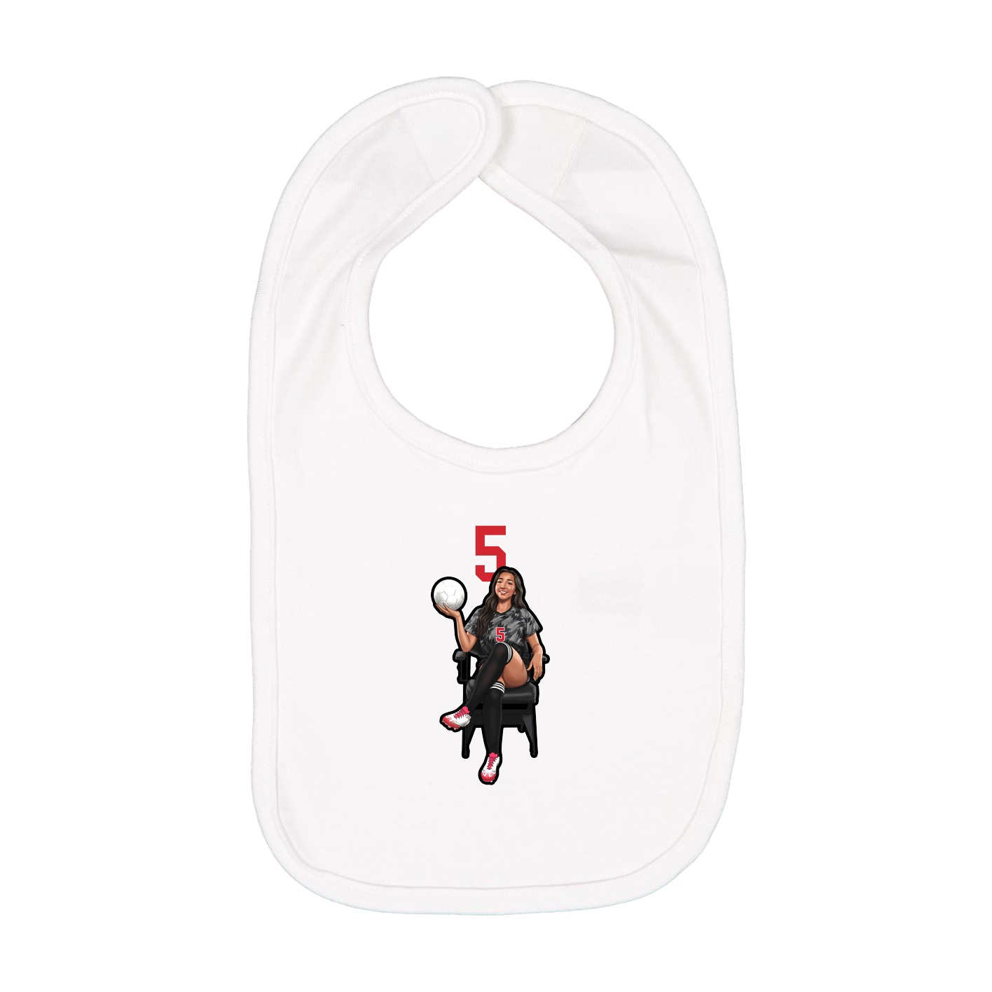 Infant Bib — Number Top in White
