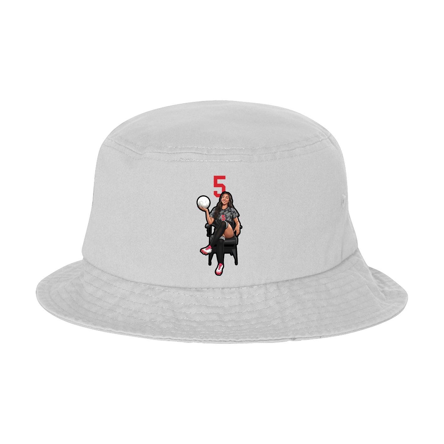 Bucket Cap — Number Top in White