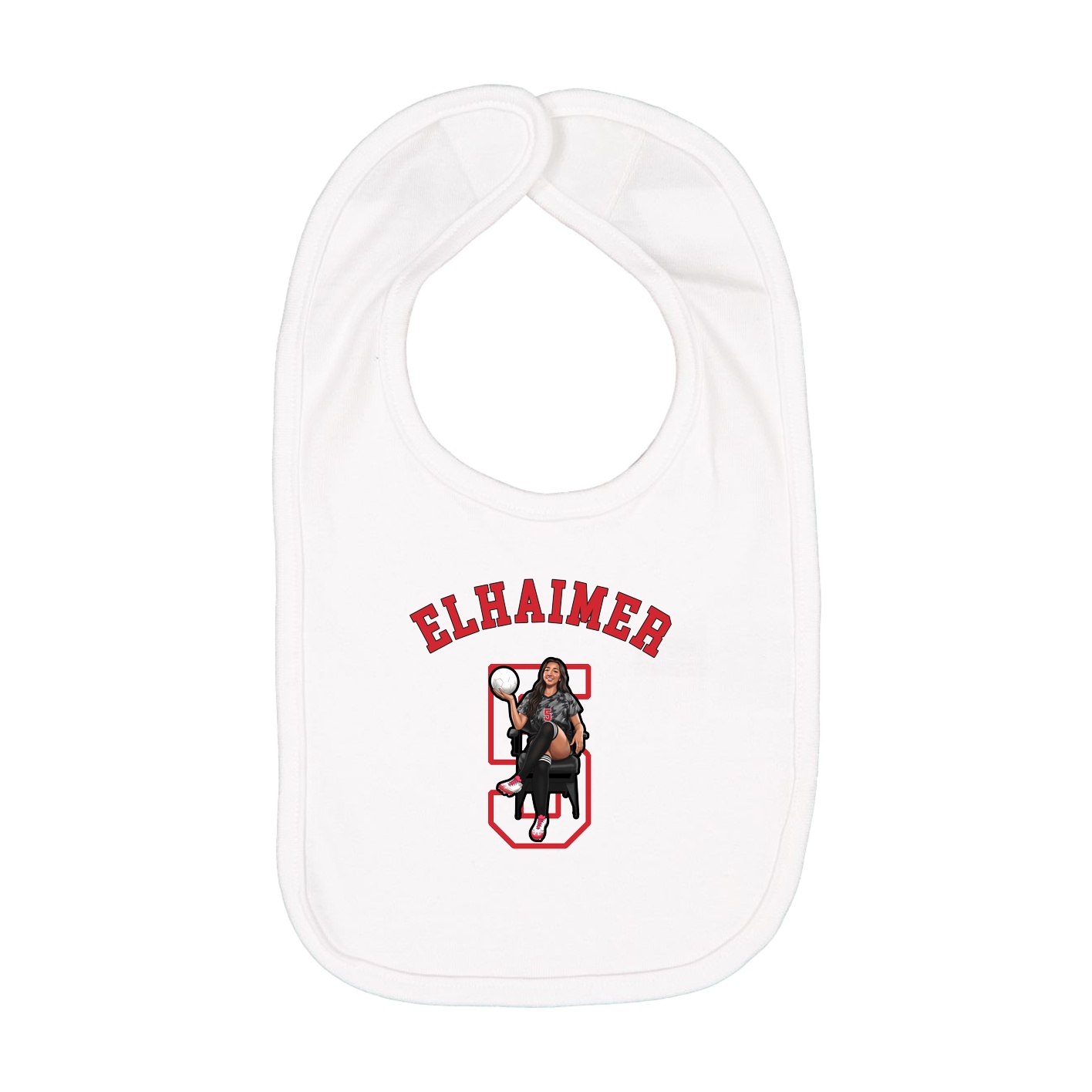 Infant Bib — Shirsey Arch in White